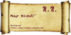 Mayr Niobé névjegykártya